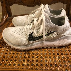 Nike Free Rn Flyknit 2018 Womens White 6.5
